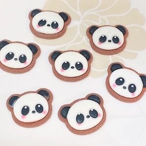 Nuevo lindo resina Mini Panda de dibujos animados parte posterior plana cabujón álbum de recortes Kawaii DIY adornos accesorios 21*26mm
