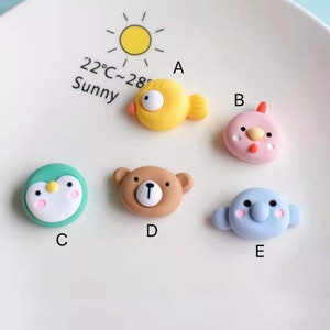 Cartoon Animals Bird Bear Flat back Cabochon Kawaii Scrapbooking Hair Bows Center Accessories DIY Phone Decoration Crafts