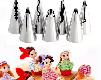 7pcs/set Wedding Russian Nozzles Pastry Puff Skirt Icing Piping Nozzles Pastry Decorating Tips Cake Cupcake Decorator Tool