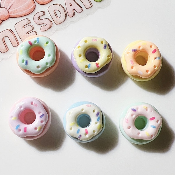 Mixed Resin Kawaii Food Donut Candy Flatback Cabochon for Diy Jewelry Making Accessories Resin Flatback Embellishments 12*12mm