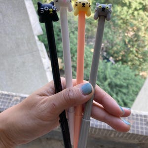 Kawaii Cute Cat Animals Ballpoint Pen Gel Pens Kawaii School Supplies Stationery, Kid Crafts