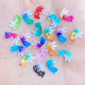 Acrylique Lovely Mixed Mini Goldfish Flatback Cabochon Scrapbook Kawaii DIY Embellishments Accessoires J95 11 * 7mm