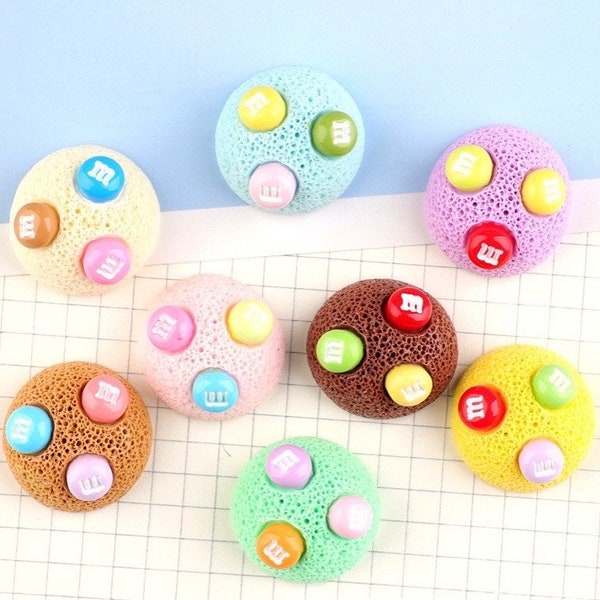 Perles M colorées mélangées bonbons dos plat résine Cabochon Simulation faux aliments téléphone pièces déco bricolage cheveux noeuds accessoires Scrapbook