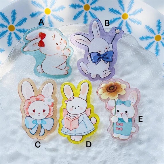 Planar Resin Acrylic Cute Rabbit Flat Back Cabochon Scrapbook - Etsy