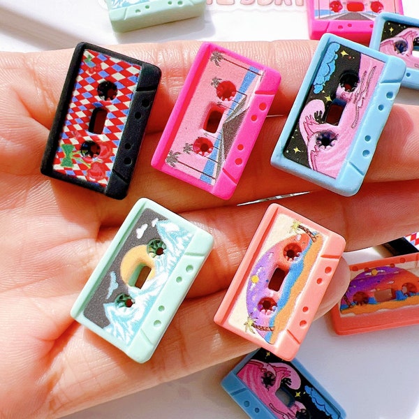 21*26mm Retro Tape Charms Resin Flatback Cabochon for Diy Jewelry Making Accessories Resin Flatback Embellishments