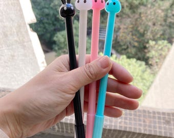 Bolígrafo de gel con forma de conejo, bonito y kawaii, material escolar, papelería, manualidades para niños