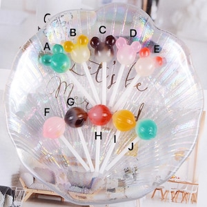 Cute Resin Lollipops Dollhouse Party Decor Colorful Candy Miniatures Lollipops For Children Gifts For Doll House Decorations