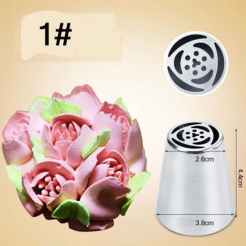 1 set 7Style Russian Tulip Icing Piping Nozzles Stainless Steel Flower Cream Pastry Tip Kitchen Cupcake Cake Decorating Tools 画像 2