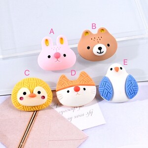 Fashion Cute Resin Bear Dog Gradient Pendant Flatback Charm For Woman Girl Cartoon Jewelry Finding DIY Earring