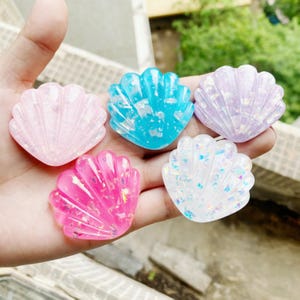 Transparent Shimmering Shell Resin DIY Craft Phone Shell Patch Art Earrings Pendant Brooch Hair Accessories Decor