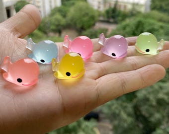 Glow in the Dark Whale Resin Charms: DIY Craft Supplies (15mm)