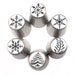 6Pcs Christmas Cream Cake Nozzles Set Kitchen DIY Tree Snowflake Icing Piping Cupcake Decorating Flower Mouth Pastry Baking Tools 