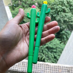 1 pz. Penna gel a forma di cactus da 0,5 mm Penna gel nera per scrivere per la scuola, la casa, l'ufficio