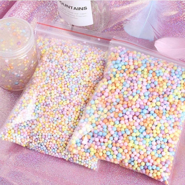 Macaron Schaumstoff Kugeln Slime Foam Beads Styropor Kugel Geschenkbox Feilen Polystyrol Perle DIY Spielzeug Dose GeschenkboxEn Dekoration