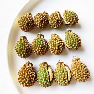 8mm*19mm  Resin cabochon 3D Durian  Fruit Vegetable Charms for DIY Jewelry Accessories  and keychain