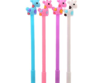 1 set 4 pezzi Kawaii Cervo Penna a sfera Penne gel Materiale scolastico Kawaii Cancelleria, Artigianato per bambini