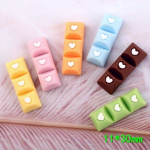 Resin Food Heart Chocolate Charm Flatback Cabochon Scrapbook Kawaii DIY charms phone accessories craft jewelry making ornament decoration