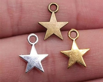 11x8mm 3 Colors Tiny Star Charm Star Pendant For Jewelry Making