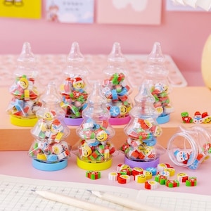 1セットかわいい消しゴムクリエイティブクリスマステーマサンタ鉛筆ミニかわいい文房具子供学生オフィス用品