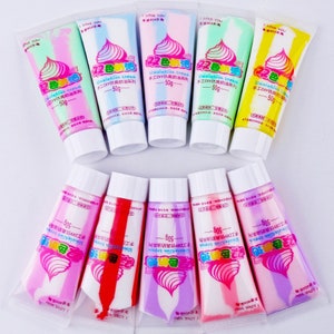 Double Color 50g Resin Diy Fake Whipped Cream Clay Simulation Cream Gel Antifreeze Mobile Shell Beauty Diy Craft Soft Clay Decoration