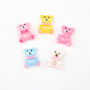 Mixed Resin Bears Decoration Crafts Flatback Cabochon Scrapbooking Embellishments Beads Diy Accessories 15*18mm