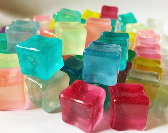 Mixed Glow in the dark Cube charm resin Resin fluorescent Cabochon DIY Craft Supplies Phone Decor Material Hair Accessories 18mm