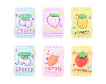 Mixed Resin Candy Sweet Decoration Crafts Kawaii Beads Flatback Cabochon Embellishments For Scrapbooking DIY Accessories 18*26mm