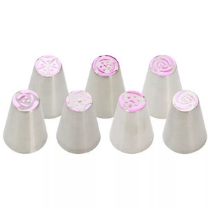 1 set 7Style Russian Tulip Icing Piping Nozzles Stainless Steel Flower Cream Pastry Tip Kitchen Cupcake Cake Decorating Tools 画像 6