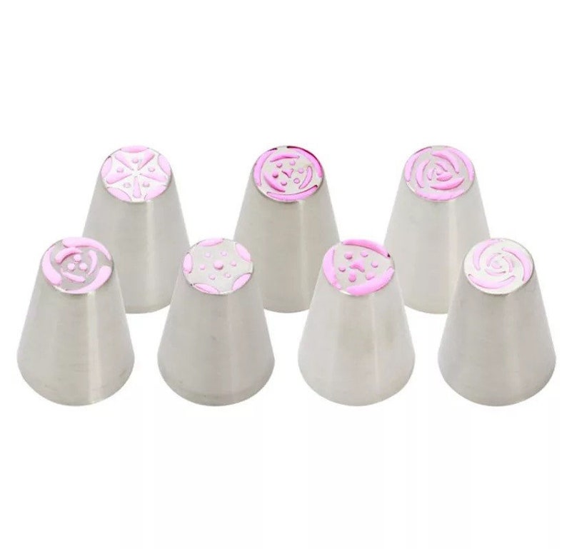 1 set 7Style Russian Tulip Icing Piping Nozzles Stainless Steel Flower Cream Pastry Tip Kitchen Cupcake Cake Decorating Tools 画像 6