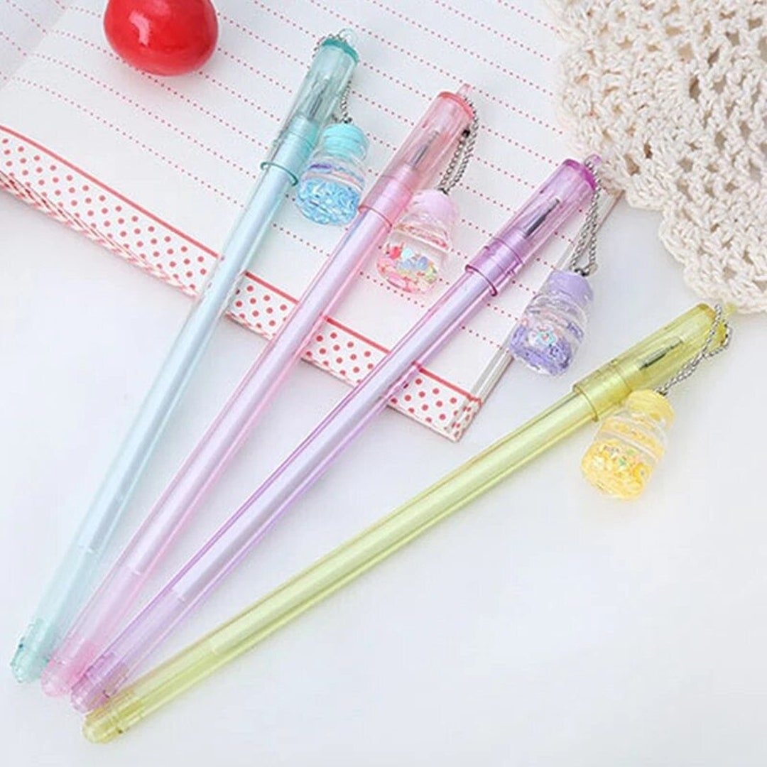 KINGGOO 6pcs / Set Kawaii Cartoon Gatto Gel Penna per Ragazza Regalo Cartoleria Carino Scrittura Maniglie di Scrittura Penne Bei Forniture Scolastiche per Ufficio