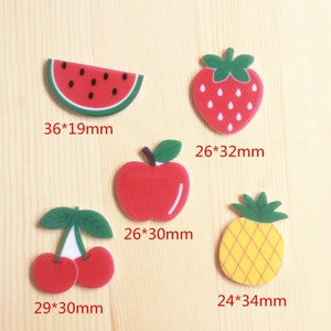 Résine plane de fruits, centres d’arc pour cheveux, fournitures décodées
