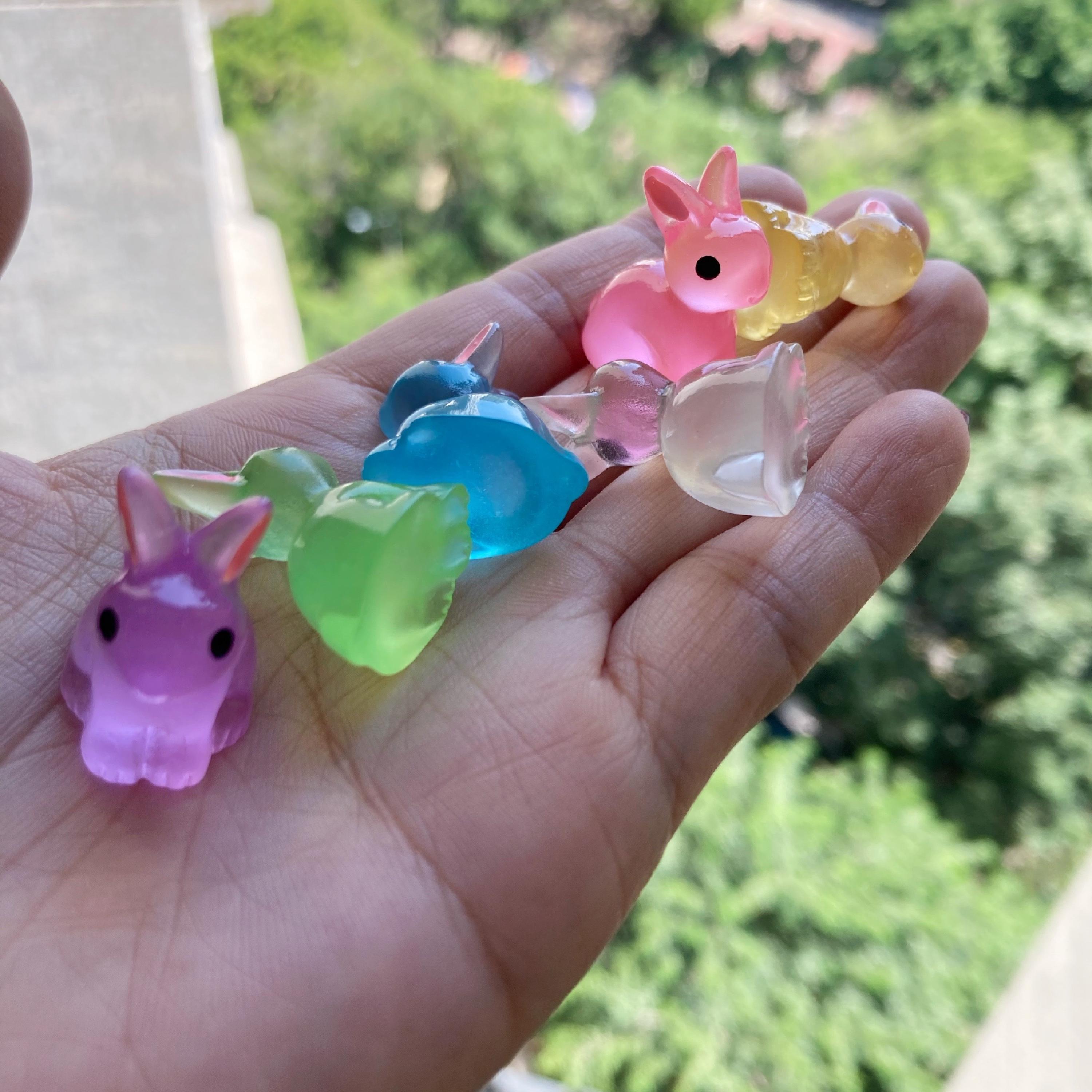 Mixed Glow in Dark Cute Rabbit Bunny Charm Resin Resin Fluorescent ...