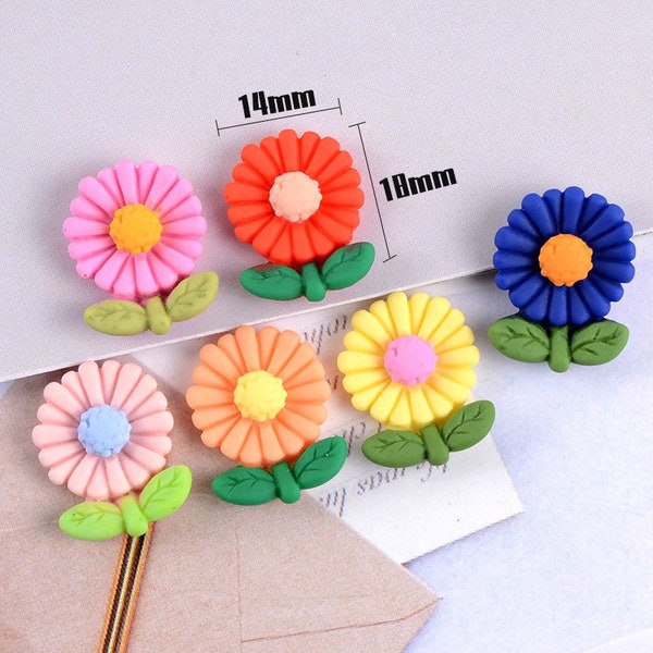 Resin Flowers Ornaments DIY Crafts Supplies Phone Shell Patch Arts Basteln Jewelry Hair Accessories Materials 14*18mm