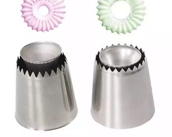 2pcs Russian Pastry Tip Icing Piping Stainlessl Steel Nozzles Large Icing Piping Nozzles Cupcake Baking Tools