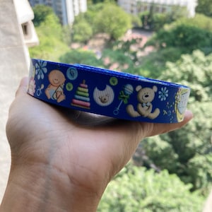 22mm Baby Boy Cartoon Printed Grosgrain Ribbon party decoration