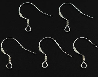 Bulk Silver French Ear Wires - 100 Or 500 Pcs, Fishhook Style, US Seller (SL018)