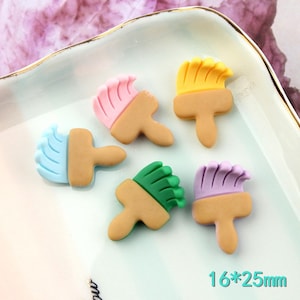 16*25MM DIY resin painting brush charms pendants kawaii cabochon ornament craft decoration fashion jewelry making