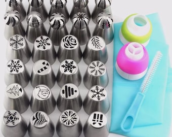 30Pcs Stainless Steel Russian Sphere Ball Icing Piping Nozzles Christmas Style Pastry Tips Cake Decorating Tip Sets