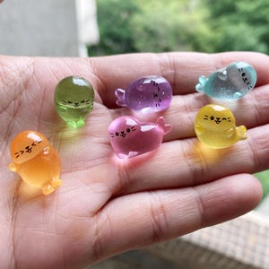 Glow in the Dark Seal Pup Charm: Luminous Resin Cabochon, DIY Craft