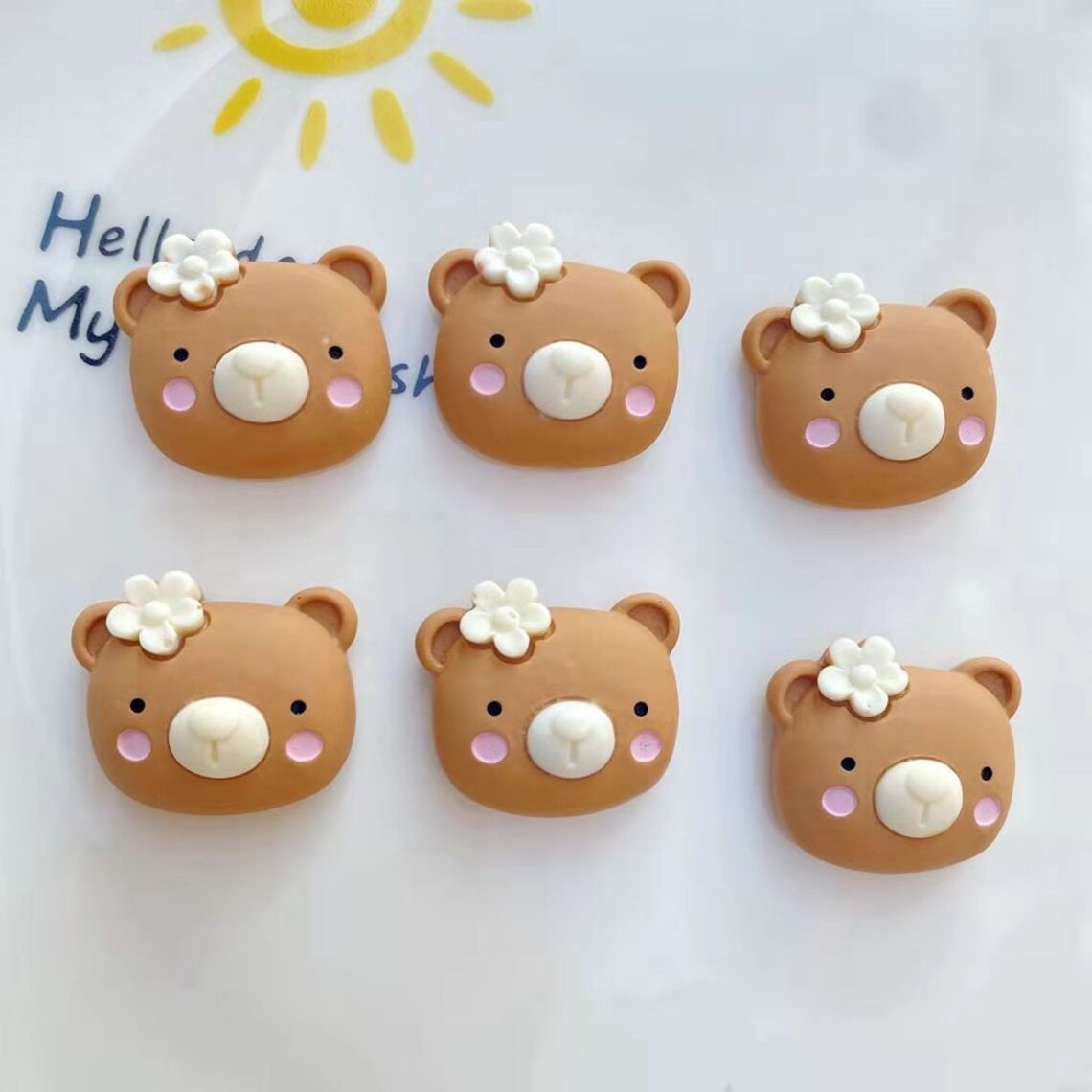 Cartoon Bear Rabbit Animal Flat Back Planar Resin DIY Kids - Etsy