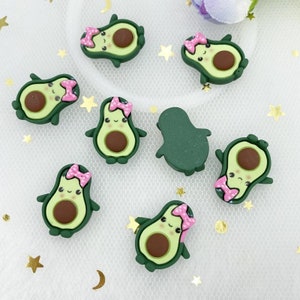 resina kawaii Lindo cartoon aguacate flatback cabujones para el cabello Centros de arco DIY Scrapbooking Decoración C149 19 * 22 mm