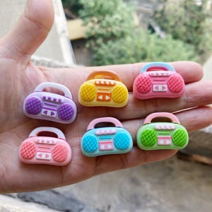 Resin Kawaii Radio Charm Flatback Cabochon for Diy Jewelry Making Accessories Resin Flatback Embellishments 29*20mm