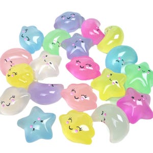 Glow in the dark Star Moon Cloud charm Resin fluorescent Cabochon DIY Craft Supplies Phone Decor Material Hair Accessories