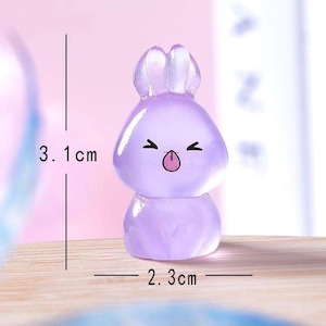 Mixed Glow in the Dark Cute Cartoon Rabbit Animals Charm Resin ...