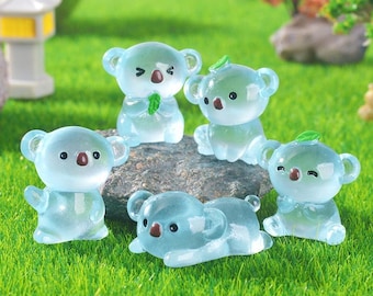 Mixed Glow in the dark Koala Charm Resin fluorescent Cabochon DIY Craft Supplies Phone Decor Material Hair Accessories
