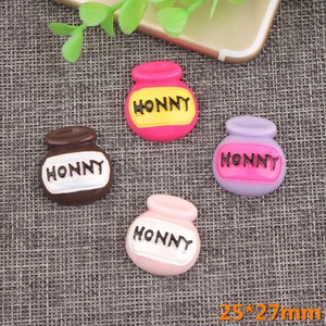 25*27MM Fashion DIY resin honey pot charms jar flatback kawaii cabochon resin craft jewelry making ornament decoration