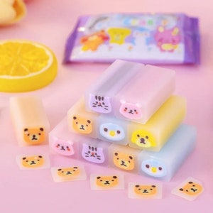 Stack Erasers 1pcs Kawaii Animals Pencil Erasers Cute Cartoon Rubber Erasers School ...