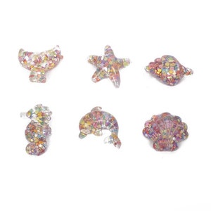 Resin Kawaii Accessories Sequins Ocean Series Flatback Cabochon Embellishment For Scrapbooking Diy Decoration Craft Mixed