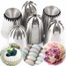 6Pcs Large Cream Cake Russian Nozzles Rose Stainless Steel Icing Piping Donut Tips Cupcake Cake Dessert Decorating Baking Tools 