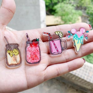 Résine plane colorée de bouteille de boisson de fruit de fruit d&#39;été, centres de noeud de cheveux, fournitures de Decoden